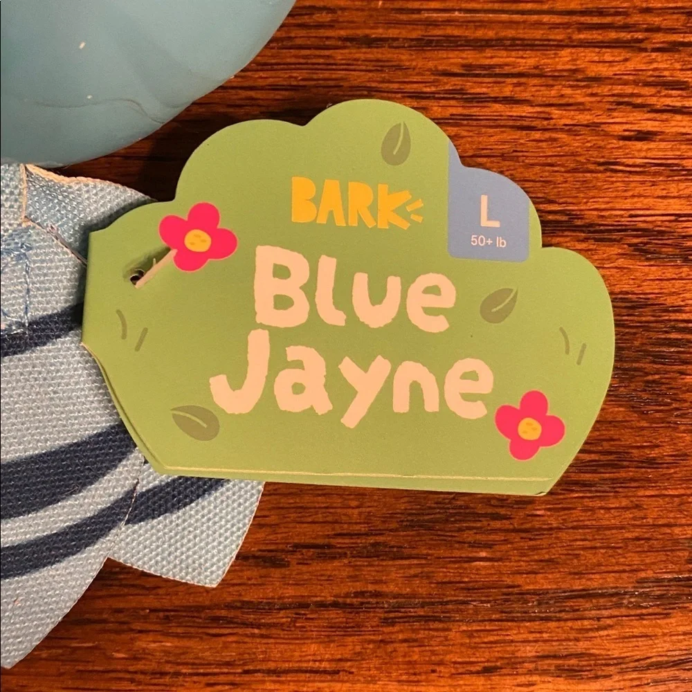 BARK Blue Jayne Dog Toy Natural Rubber Vanilla Scented Tug & Fetch NWT